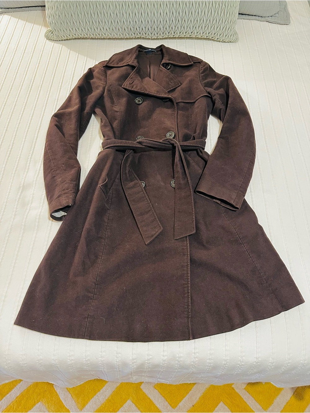 Gap Double-Breasted Belted Trench Coat Brown
